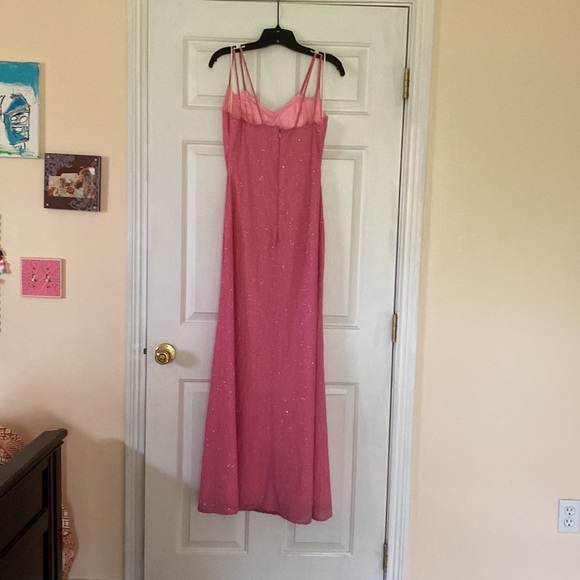 Double Spaghetti Strapped Beaded Gown - Picture 2 of 7